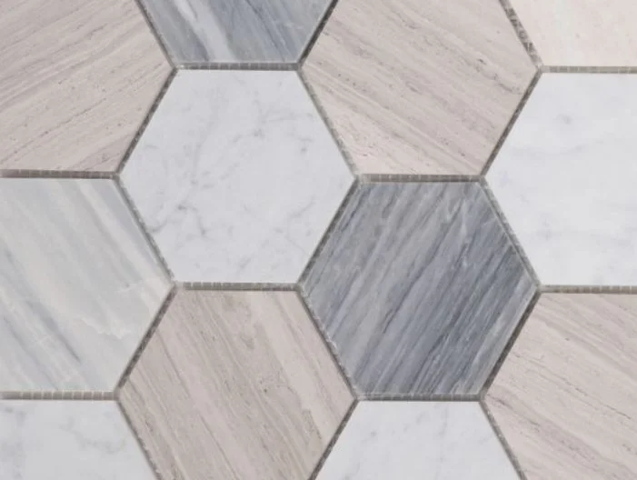 Elysium Residential Mosaic Tile (*ARM 8) / Collection: Hexagon / Color: Blue Large 4x4 - SKU: MO1067 / Size: 10.75" x 12.50" - (Only size available!) / Click on picture above to see enhanced view!