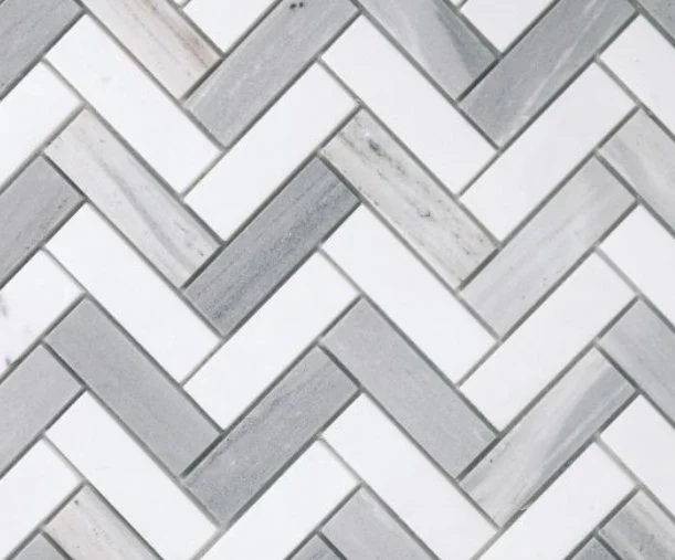 Elysium Residential Mosaic Tile (*ARM 7) / Collection: Chevron / Color: Blue - SKU: M950 / Size: 11" x 12.50" - (Only size available!) / Click on picture above to see enhanced view! 
