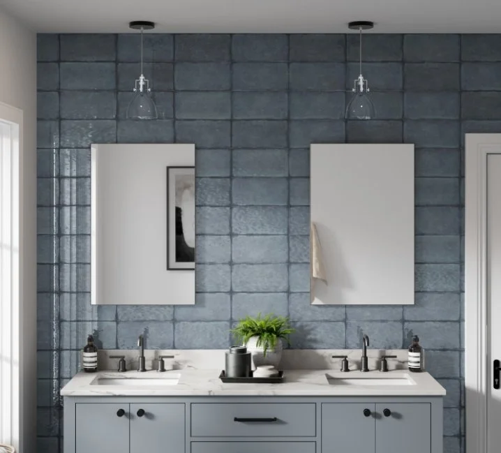 Esmer Residential Glazed Ceramic Wall Tile / Collection: Exhale / Color: Cielo / SKU:    W32EXHACI0612 / Size: 6" x 12" - (Only size available!) / Click on picture above to see enhanced view!