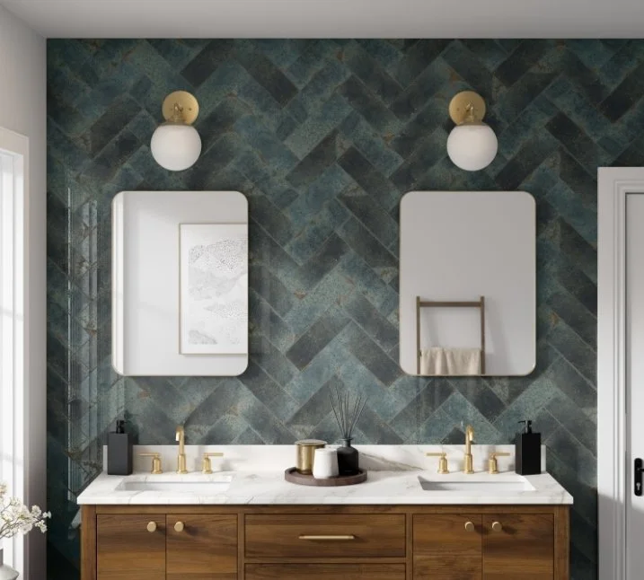 Esmer Residential Glazed Ceramic Wall Tile / Collection: Inhale / Color: Verde / SKU:     W32INHAVE0412 / Size: 4" x 12" - (Only size available!) / Click on picture above to see enhanced view!