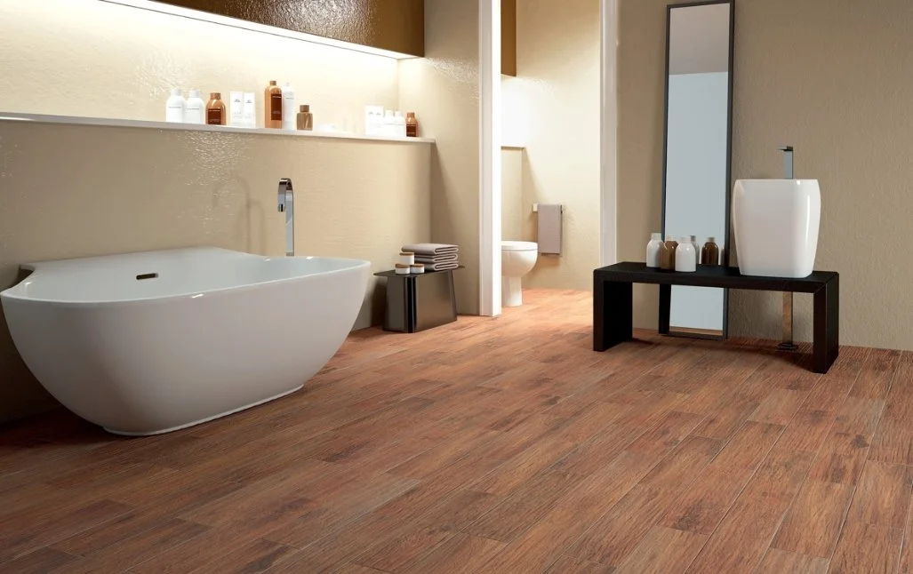 Viking Dist. Florida Tile Residential Porcelain Floor Tile / Collection: Berkshire / Color: Walnut -SKU: FTI255858X36 / Size: 6" x 24" - (Available in more sizes!) / Click on picture above to see enhanced view! 