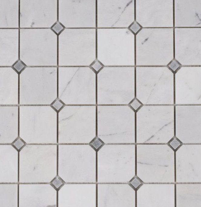 Elysium Residential Mosaic Tile (*ARM 25) / Collection: Clipped / Color: Square Milky White Honed - SKU: M4257 / Size: "11.75" x 11.75" - (Only size available!) / Click on picture above to see enhanced view! 