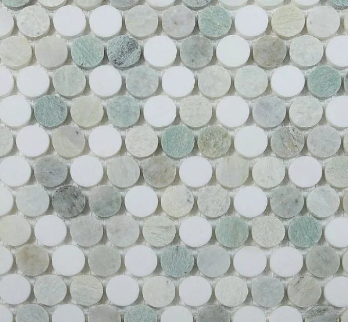 Elysium Residential Mosaic Tile (*ARM 28) / Collection: Penny / Color: Marble Green - SKU: M3934 / Size: "11 x 11.75" - (Only size available!) / Click on picture above to see enhanced view!