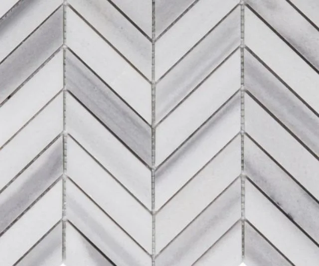 Elysium Residential Mosaic Tile (*ARM 20) / Collection: Chevron / Color: Marmala White - SKU: M893 / Size: "11 x 11" - (Only size available!) / Click on picture above to see enhanced view!