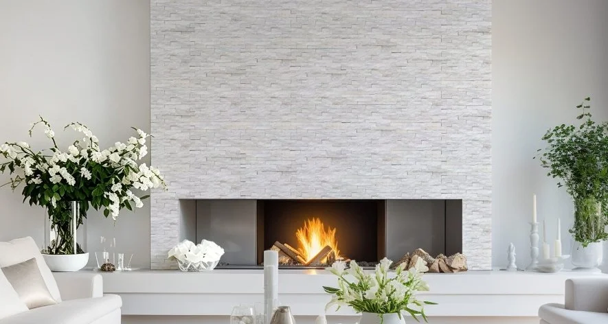 Brandon Co. Akua Residential Mosaics (Made from real stone!) / Collection: Slim Brick Series / Color: White / Size: "16 x 4" - (Only size available!) / No link available to see enhanced view!