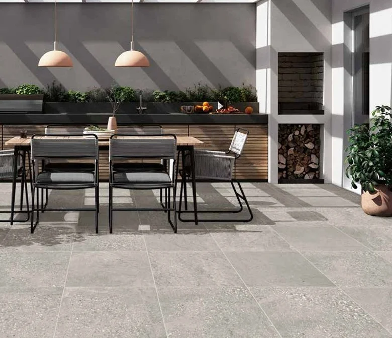 Bolick Dist. Del Conca Residential Outdoor Tile / Collection: Chamonix / Color: Gray -SKU: HCX205 / Size: 24" x 24" - (Available in more sizes!) / No link available to see enhanced view! 