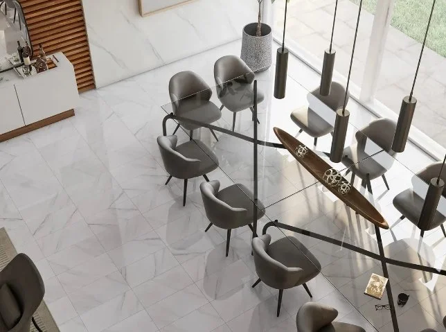 Bolick Dist. Armada Residential Porcelain Tile / Collection: MARMI CLASSICO / Color: Bianco Carrara Polished - SKU: AM-29438ET/ Size: 12" x 24" - (Available in more sizes!) / No link available to see enhanced view! 