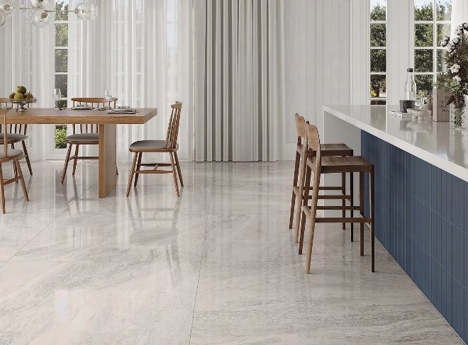 Bolick Dist. Armada Residential Porcelain Tile / Collection: Storm / Color: White (Polished) - SKU: AM-900137E / Size: 12" x 24" - (Available in more sizes!) / No link available to see enhanced view! 