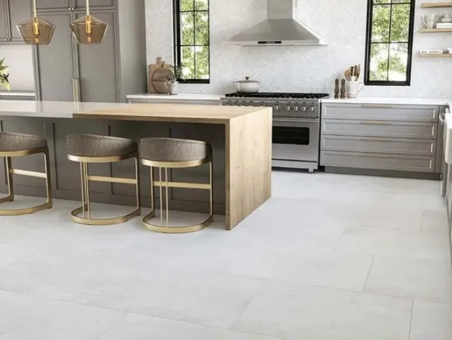 Bolick Dist. Elaine Residential Porcelain Floor Tile / Collection: SATURN / Color: White - SKU: EL-SAI5RCTI530MT / Size: 15" x 30" - (Available in more sizes!) / No link available to see enhanced view! 
