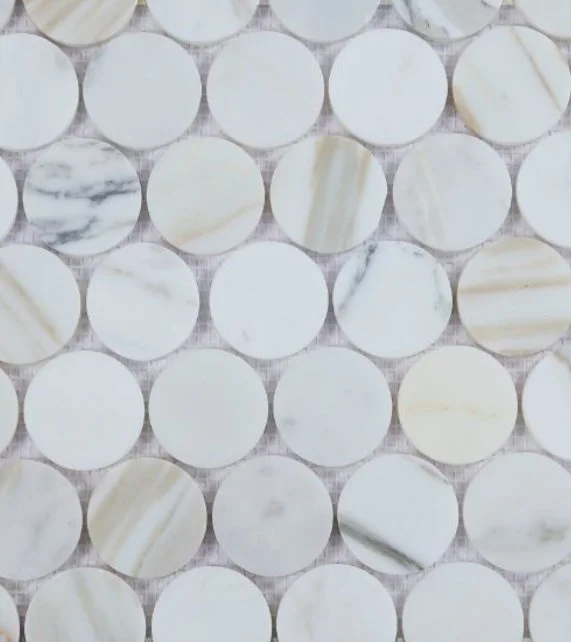 Elysium Residential Mosaic Tile (*ARM 32) / Collection: Penny / Color: Marble Large Calacatta Polished 2x2- SKU: M4231 / Size: "11.75 x 12" - (Only size available!) / Click on picture above to see enhanced view!