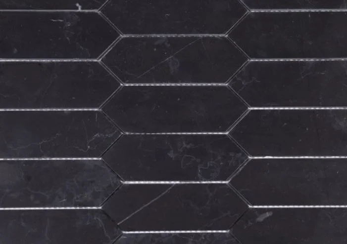 Elysium Residential Mosaic Tile (*ARM 14) / Collection: Elongated / Color: Hex Marquina - SKU: MO1028 / Size: "11.75 x 15" - (Only size available!) / Click on picture above to see enhanced view! 