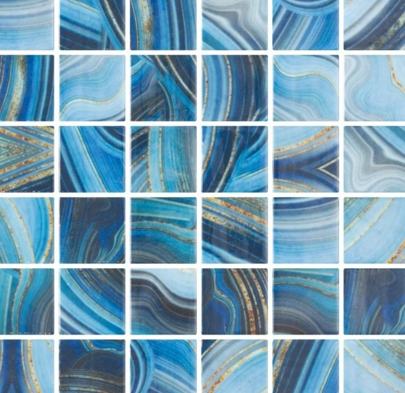 Elysium Residential Mosaic Tile (Can also be used in pools!) (*ARM 48) / Collection: Vanguard / Color: Penta Onyx Blue - SKU: M4159 / Size: "12.25 x 12.25" - (Only size available!) / Click on picture above to see enhanced view!