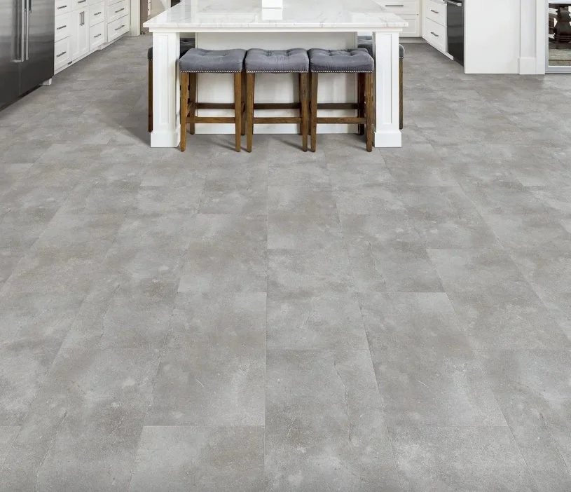 Brandon Co. Next Floor Residential Luxury Vinyl Tile/ Collection: Bedrock / Color: Sterling Limestone / (Available in glue down!) Click on picture above to see an enhanced view!