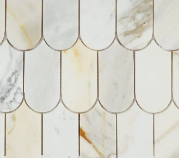 Elysium Residential Mosaic Tile (*ARM 17) / Collection: Piano / Color: Calacatta Gold Polished - SKU: M4432 / Size: "10.25 x 12.50" - (Only size available!) / Click on picture above to see enhanced view! 