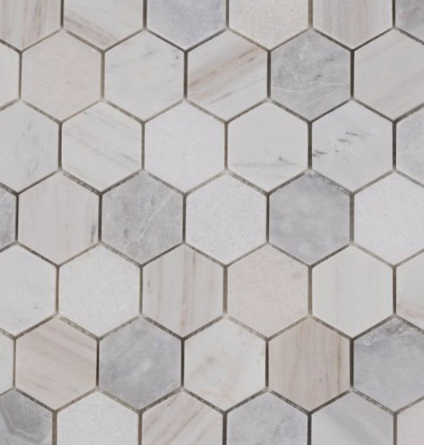 Elysium Residential Mosaic Tile (*ARM 14) / Collection: Hexagon / Color: Coastal 2x2 - SKU: M4776 / Size: "12 x 12" - (Only size available!) / Click on picture above to see enhanced view! 