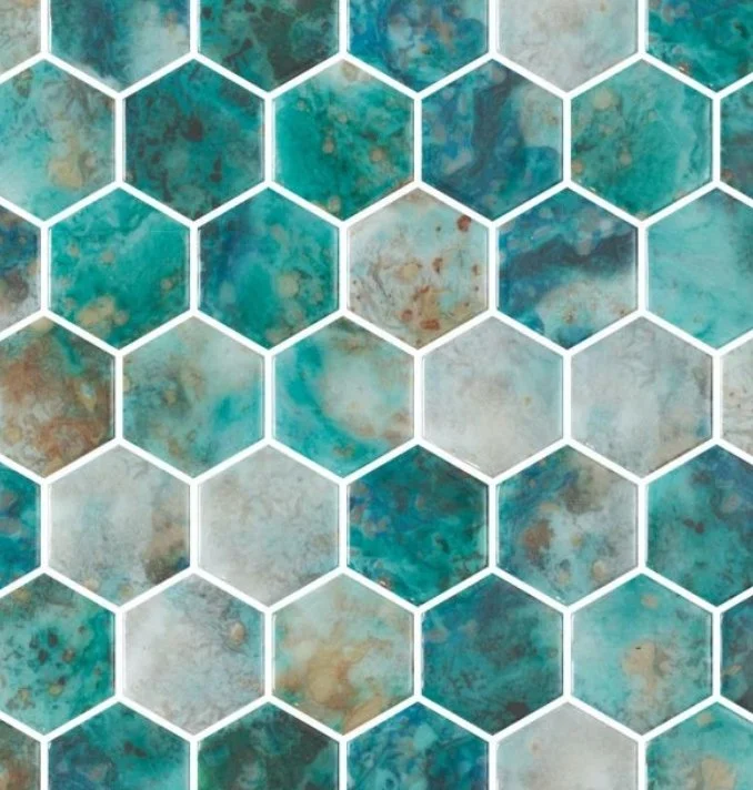 Elysium Residential Mosaic Tile (Can also be used in pools!) (*ARM 48) / Collection: Vanguard / Color: Hex XL Green (Onyx Green) - SKU: M4156 / Size: "11.25 x 11.25" - (Only size available!) / Click on picture above to see enhanced view!