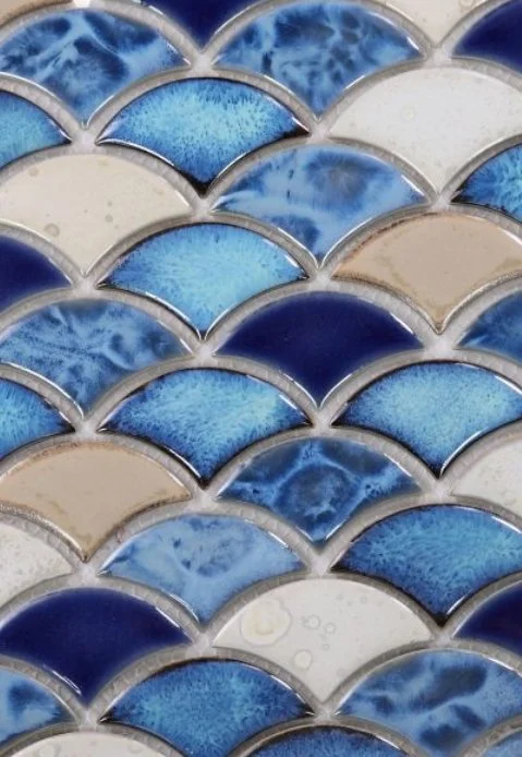 Elysium Residential Mosaic Tile (Can also be used in pools!) (*ARM 37) / Collection: Dragon / Color: Scale Blue - SKU: M626 / Size: "10 x 12" - (Only size available!) / Click on picture above to see enhanced view!