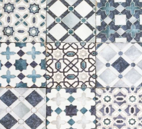 Viking Dist. Anthology Residential Mosaic Wall Tiles / Collection: Moroccan Habitat Collection / Color: Moroccan Mix Azure - SKU: ANTHMHMA / Size: "4 x 4" - (Only size available!) / No link available to see enhanced view!