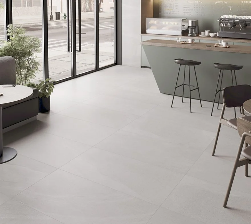 Bolick Dist. Elaine Residential Porcelain Floor Tile / Collection: KHALI / Color: Off-White (Satin) - SKU: EL-8062676 / Size: 12" x 24" - (Available in more sizes!) / No link available to see enhanced view! 