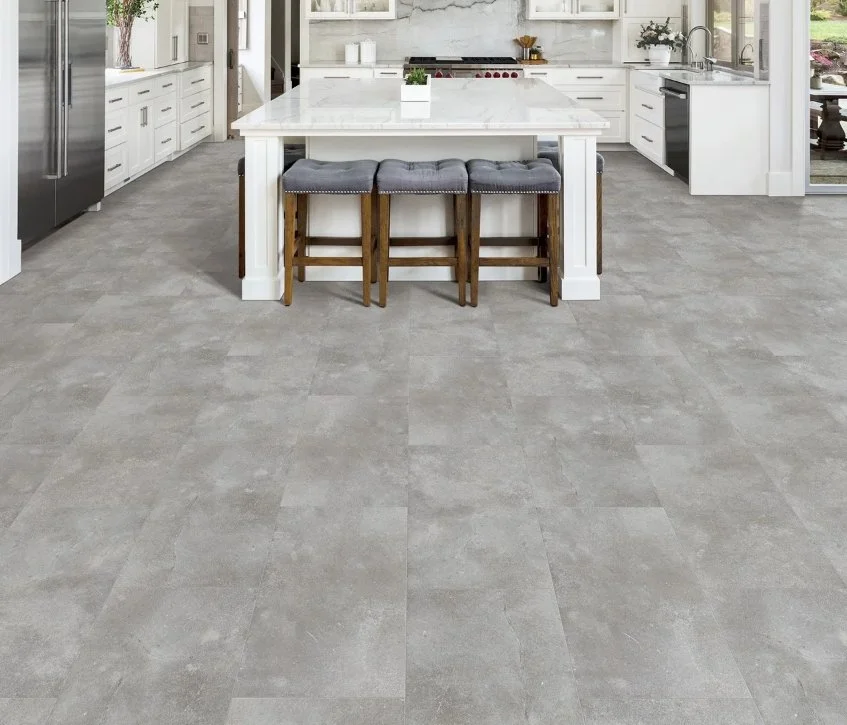 Brandon Co. Next Floor Residential Luxury Vinyl Tile / Collection: Bedrock / Color:  Sterling Limestone / (Available in glue down!) Click on picture above to see an enhanced view!