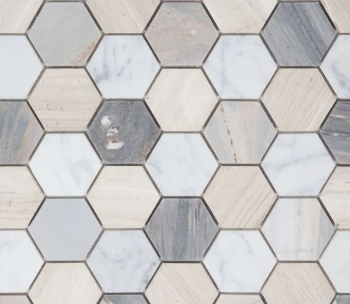 Elysium Residential Mosaic Tile (*ARM 5) / Collection: Hexagon / Color: Blue - SKU: M935 / Size: 11.75" x 12" - (Only size available!) / Click on picture above to see enhanced view! 