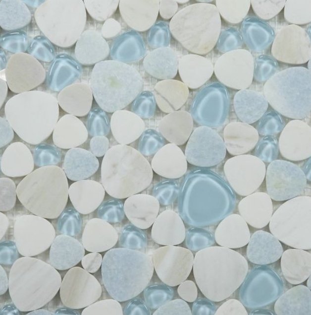 Elysium Residential Mosaic Tile (*ARM 21) / Collection: Peach / Color: Sky - SKU: M4424 / Size: "12 x 12" - (Only size available!) / Click on picture above to see enhanced view!