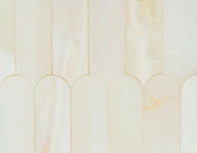 Elysium Residential Mosaic Tile (*ARM 17) / Collection: Piano / Color: Onyx White Polished - SKU: M4836 / Size: "10 x 11.75" - (Only size available!) / Click on picture above to see enhanced view! 