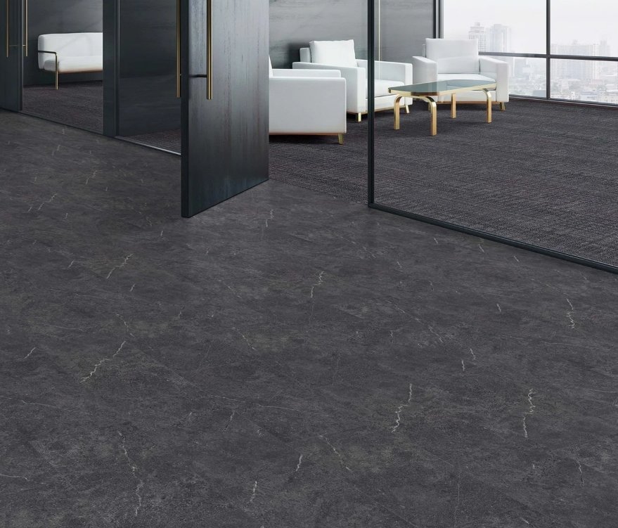 Brandon Co. Next Floor Residential Luxury Vinyl Plank / Collection: Tuscan Sandstone / Color: Carbon / (Available in glue down!) Click on picture above to see an enhanced view!
