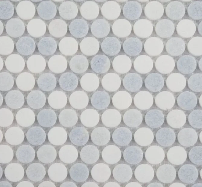 Elysium Residential Mosaic Tile (*ARM 28) / Collection: Penny / Color: Marble Crystal Ocean - SKU: M3931 / Size: "11 x 11.50" - (Only size available!) / Click on picture above to see enhanced view!
