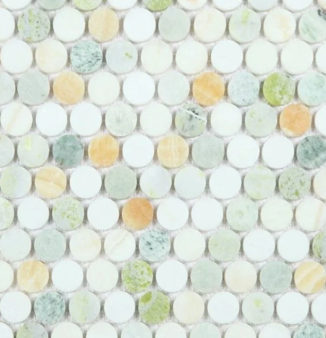 Elysium Residential Mosaic Tile (*ARM 28) / Collection: Penny / Color: Marble Onyx - SKU: M3936 / Size: "11 x 11.75" - (Only size available!) / Click on picture above to see enhanced view!