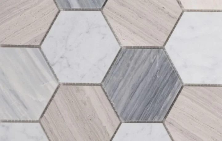 Elysium Residential Mosaic Tile (*ARM 8) / Collection: Hexagon / Color: Blue Large 4x4 - SKU: MO1067 / Size: 10.75" x 12.50" - (Only size available!) / Click on picture above to see enhanced view!