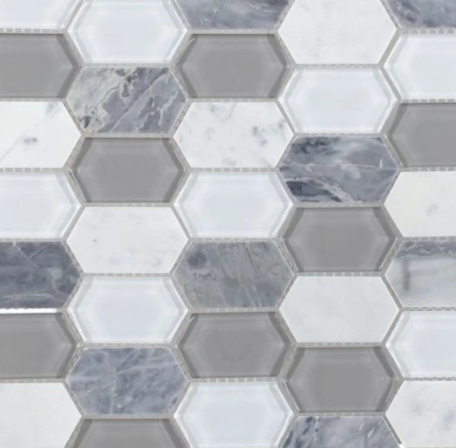Elysium Residential Mosaic Tile (*ARM 10) / Collection: Montage / Color: Grey - SKU: M840 / Size: 12.50" x 13.25" - (Only size available!) / Click on picture above to see enhanced view!