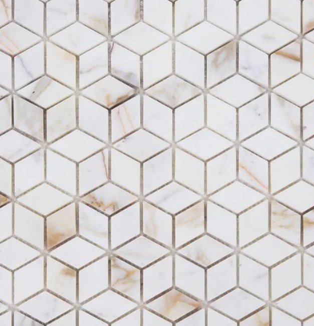 Elysium Residential Mosaic Tile (*ARM 9) / Collection: Cubic / Color: Calacatta Gold - SKU: M878 / Size: 11.75" x 12" - (Only size available!) / Click on picture above to see enhanced view!