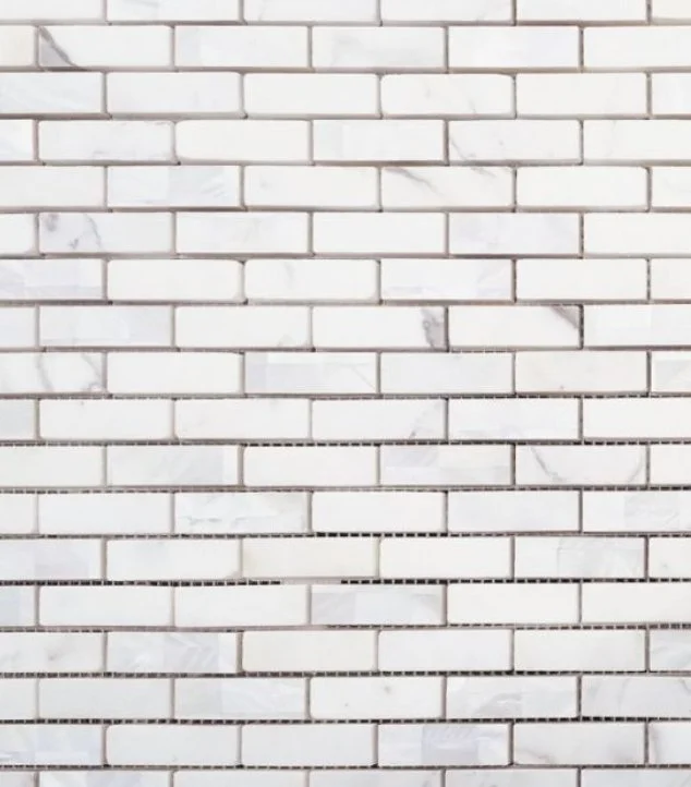 Elysium Residential Mosaic Tile (*ARM 43) / Collection: Diana / Color: Linear Calacatta - SKU: P3698 / Size: "11.75 x 12" - (Only size available!) / Click on picture above to see enhanced view!