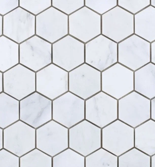 Elysium Residential Mosaic Tile (*ARM 8) / Collection: Hexagon / Color: Carrara Polished - SKU: M603 / SKU: M728 (For 2x2 Carrara Honed) / Size: 11.75" x 12" - (Only 1 other style available - (2x2 Carrara Honed) 11.75 x 12!) / Click on picture above 