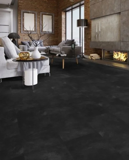 Stanton Residential Luxury Vinyl Tile / Collection: Natural Beauty Stone / Color: Boulevard Jet / (Available in click!) / Click on picture above to see enhanced view!