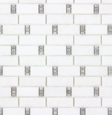 Viking Dist. Anthology Residential Mosaic Wall Tiles / Collection: The Finish Line / Color: Manor Gray Dominos - SKU: ANTHFLGD / Size: "12 x 12" - (Only size available!) / No link available to see enhanced view!
