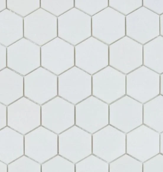 Elysium Residential Mosaic Tile (*ARM 4) / Collection: Hexagon / Color: Thassos Polished 2x2 - SKU: M4035 / SKU: MO1075 (For 3x3's) / Size: 11.75" x 12" - (Only 1 other size available - (3x3) 10.25 x 11.75!) / Click on picture above to see enhanced v