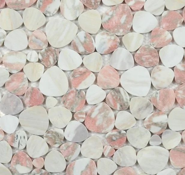 Elysium Residential Mosaic Tile (*ARM 6) / Collection: Aphrodite / Color: Soft Rose - SKU: M4614 / Size: 12" x 12" - (Only size available!) / Click on picture above to see enhanced view! 