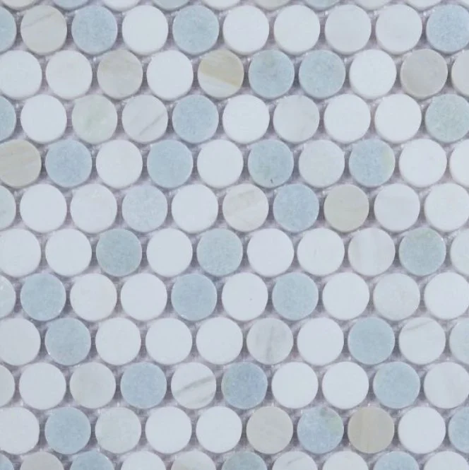 Elysium Residential Mosaic Tile (*ARM 16) / Collection: Penny / Color: Marble Sky - SKU: M4221 / Size: "11 x 11.75" - (Only size available!) / Click on picture above to see enhanced view! 