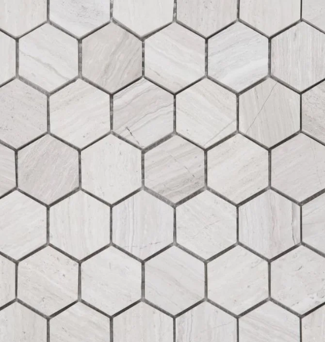 Elysium Residential Mosaic Tile (*ARM 5) / Collection: Hexagon / Color: Hexagon Grey - SKU: M372 / Size: 12" x 12" - (Only size available!) / Click on picture above to see enhanced view! 