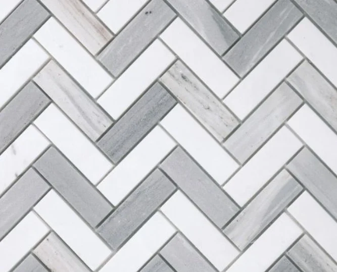 Elysium Residential Mosaic Tile (*ARM 7) / Collection: Chevron / Color: Blue - SKU: M950 / Size: 11" x 12.50" - (Only size available!) / Click on picture above to see enhanced view! 