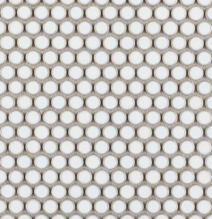 Elysium Residential Mosaic Tile (Can also be used in pools!) (*ARM 41) / Collection: Penny / Color: Round Fancy White - SKU: M327 / Size: "11.50 x 11.50" - (Only size available!) / Click on picture above to see enhanced view!