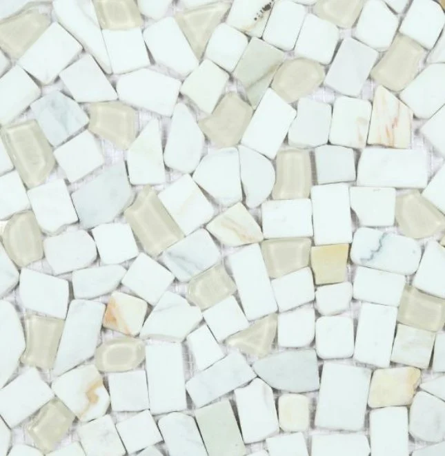Elysium Residential Mosaic Tile (*ARM 26) / Collection: Pebble / Color: Calacatta Gold - SKU: MO1089 / Size: "12 x 12" - (Only size available!) / Click on picture above to see enhanced view! 
