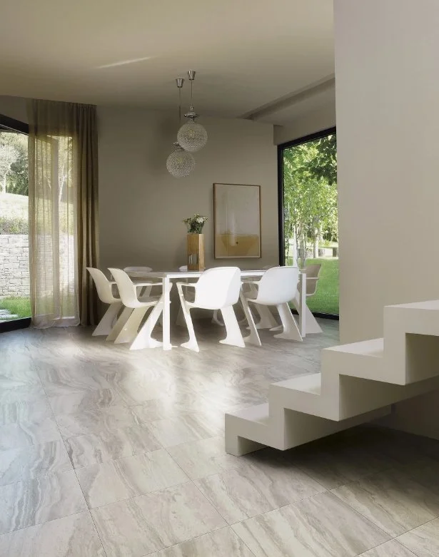 Brandon Co. Portobello America Residential Porcelain Floor Tile / Collection: Roccia di Roma / Color: Silver / Size: 12" x 24" - (Available in more sizes!) / Click on picture above to see enhanced view! 