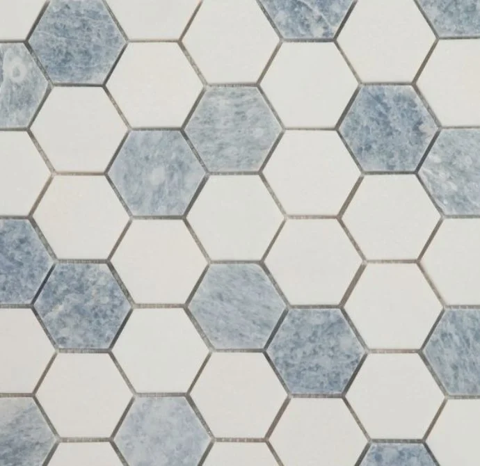 Elysium Residential Mosaic Tile (*ARM 5) / Collection: Hexagon / Color: Crystal Ocean - SKU: MO1081 / Size: 11.75" x 12" - (Only size available!) / Click on picture above to see enhanced view! 