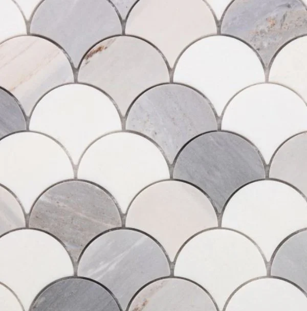 Elysium Residential Mosaic Tile (*ARM 18) / Collection: Dragon / Color: Marble Blue - SKU: MO1073 / Size: "12 x 12" - (Only size available!) / Click on picture above to see enhanced view! 