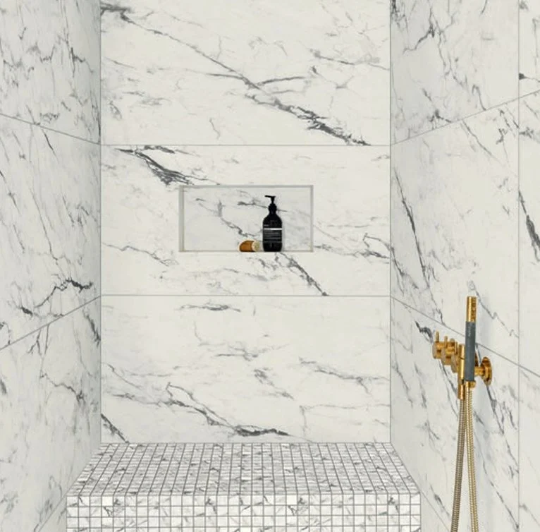 Bolick Dist. Del Conca Residential Porcelain Tile / Collection: Nature / Color: Statuario Bianco -SKU: NA10 / Size: 24" x 48" - (Available in more sizes!) / No link available to see enhanced view! 