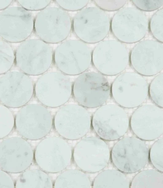Elysium Residential Mosaic Tile (*ARM 32) / Collection: Penny / Color: Marble Large Carrara Honed 2x2- SKU: M4445 / Size: "11.75 x 12" - (Only size available!) / Click on picture above to see enhanced view!