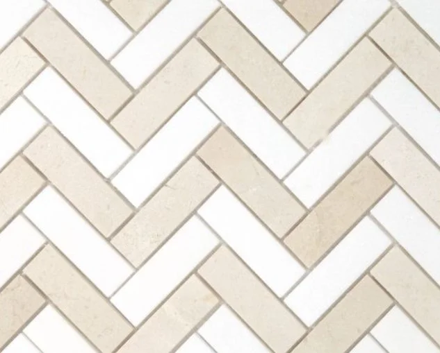 Elysium Residential Mosaic Tile (*ARM 7) / Collection: Herringbone / Color: Marfil - SKU: M953 / Size: 11" x 12.50" - (Only size available!) / Click on picture above to see enhanced view! 